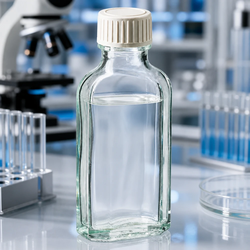 50 ml Meplat klar Schraubverschluss mit PE-Schaumeinlage Transparente Meplat Glasflasche mit flachem Körper und weißem Schraubdeckel 50 Milliliter