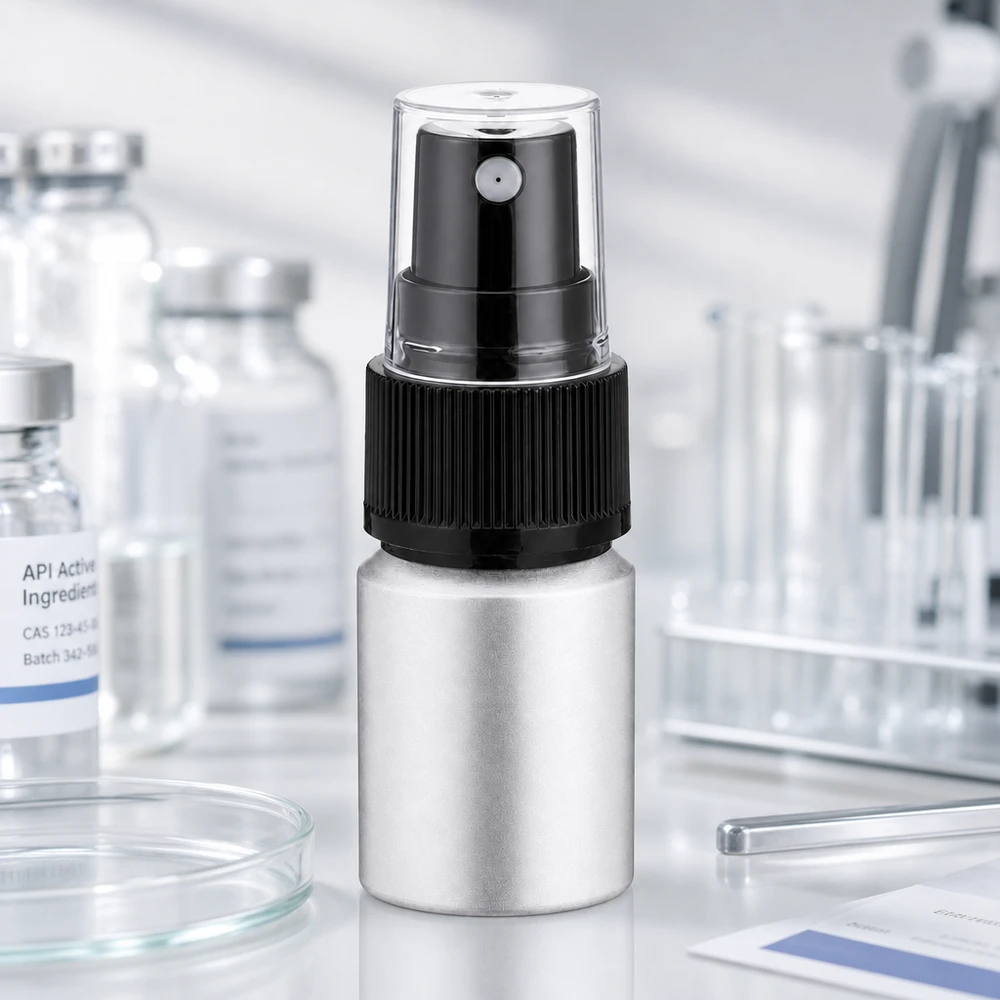 Hygienische 10ml Aluminiumflasche mit Pumpzerstäuber für medizinische Anwendungen