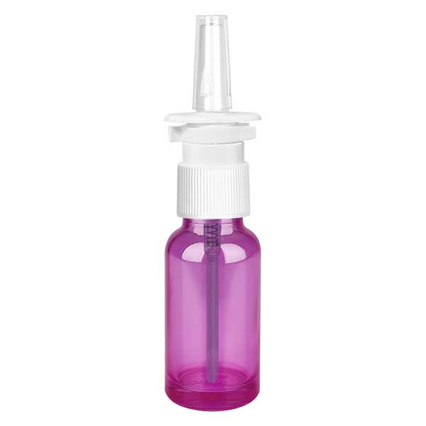 20ml Nasensprayflasche weiß/transparent Standard PurpleLine. UT18/20