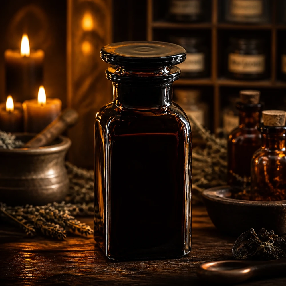 Lichtschutzflasche 100ml Vierkant Weithals braunbraun für Tinkturen und Naturheilmittel