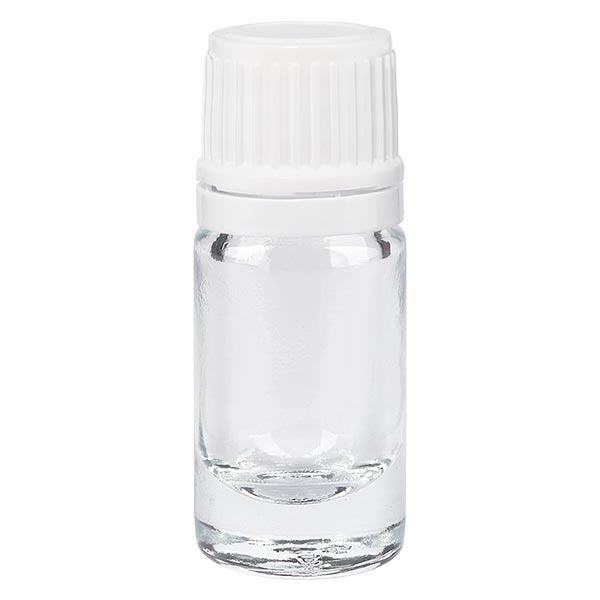 Apothekenflasche klar 5ml Schraubverschluss weiß Originalitätsverschluss