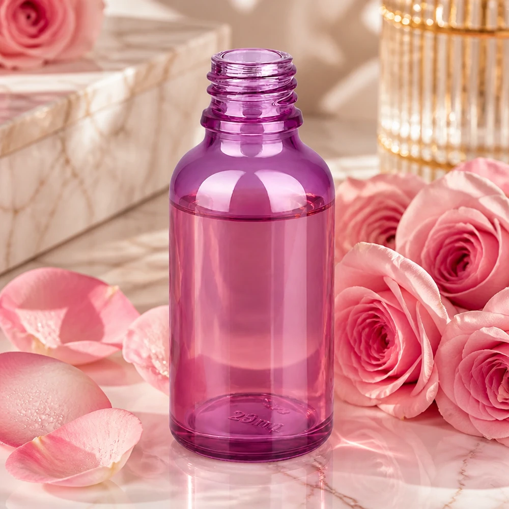 Hochwertige 30ml Glasflasche UT18/30 in Violett für professionelle Kosmetik-Anwendungen