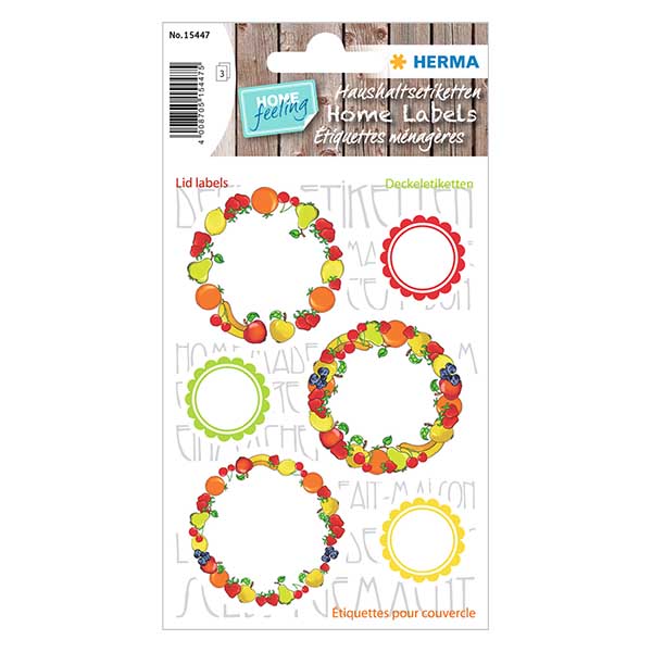 Deckeletiketten "Obst" (18 Aufkleber) ø24/43mm