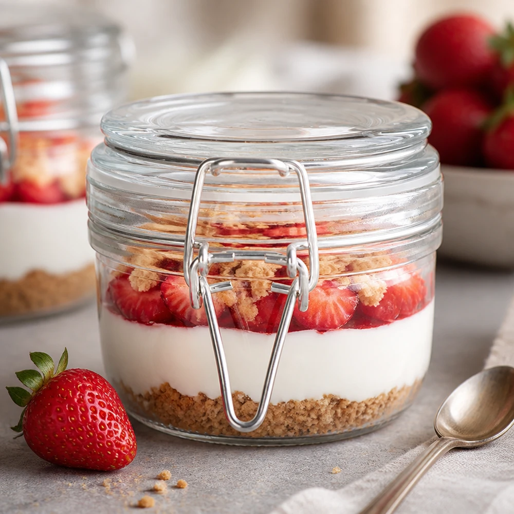 200ml Vorratsglas mit Silikonring und Bügelverschluss UNiTWIST Kompakte 200ml Glasdose mit Bügelverschluss ideal für Meal Prep und gesunde Zwischenmahlzeiten