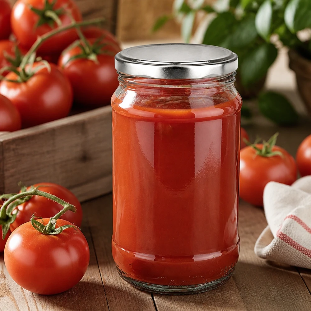 Wiederverwendbares Rundglas 370ml BasicSeal silber zur Aufbewahrung von hausgemachter Pastasauce