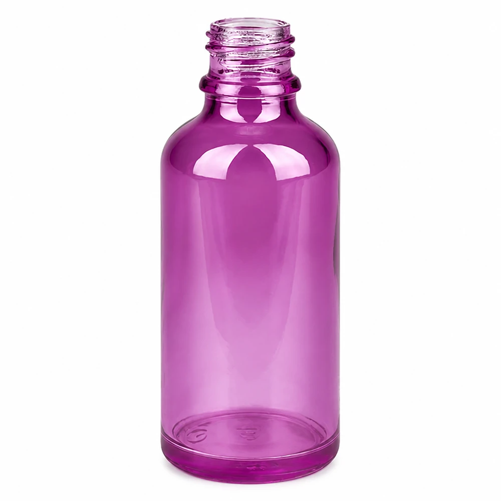 50ml Apothekenflasche PurpleLine UT18/50 UNiTWIST Zylindrische 50ml Glasflasche PurpleLine UT18/50 mit schlanker Form und violetter Färbung