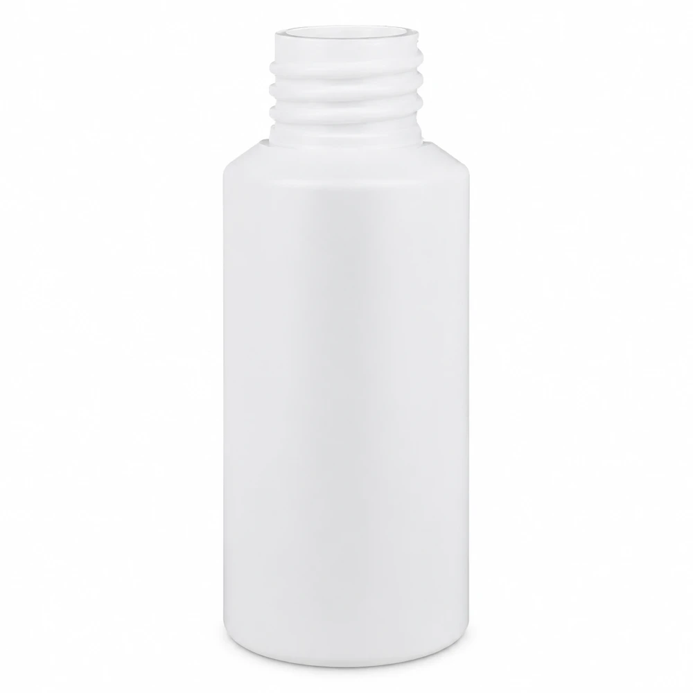 Apothekenflasche HDPE 30ml weiß, ohne Verschluss Weiße Apothekenflasche aus HDPE 30ml Füllvolumen mit standardisiertem Schraubverschluss-Gewinde