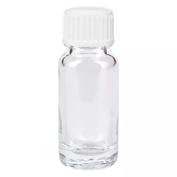 Apothekenflasche klar 10ml Schraubverschluss weiß Standard
