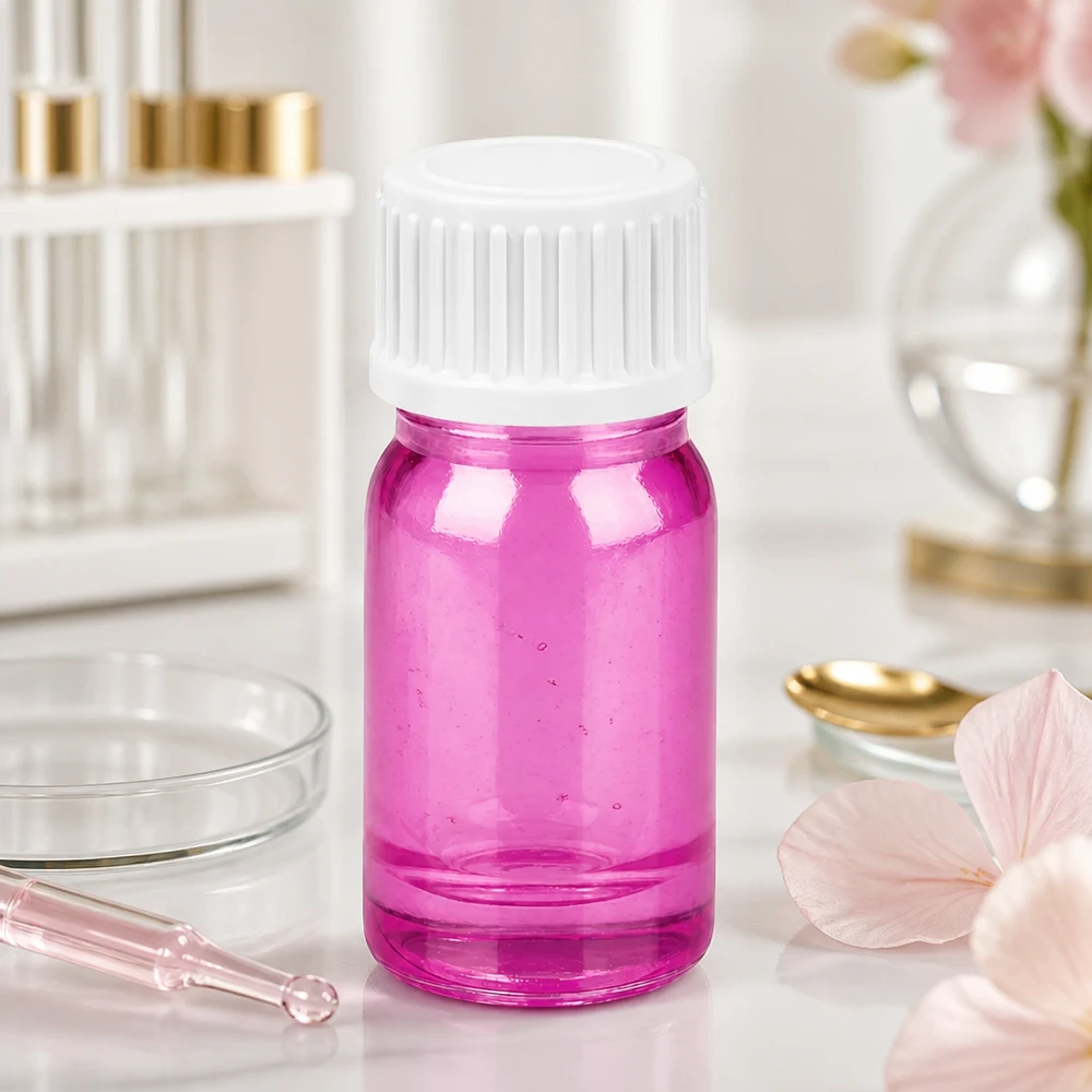 5ml Dosierungsflasche lila transparent UT18/5 Gewinde perfekt für flüssige Wirkstoffe STD
