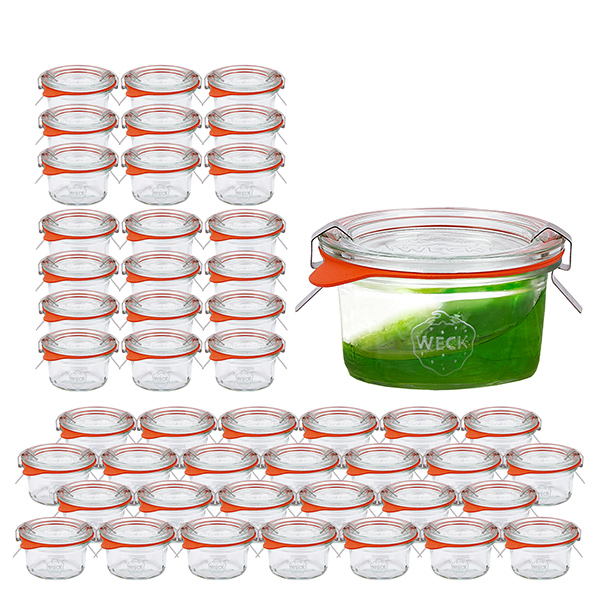 48er Set Weck Gläser 50ml Sturzgläser mit 48 Glasdeckeln, 48 48er Set Weck Gläser 50ml Sturzgläser mit 48 Glasdeckeln, 48