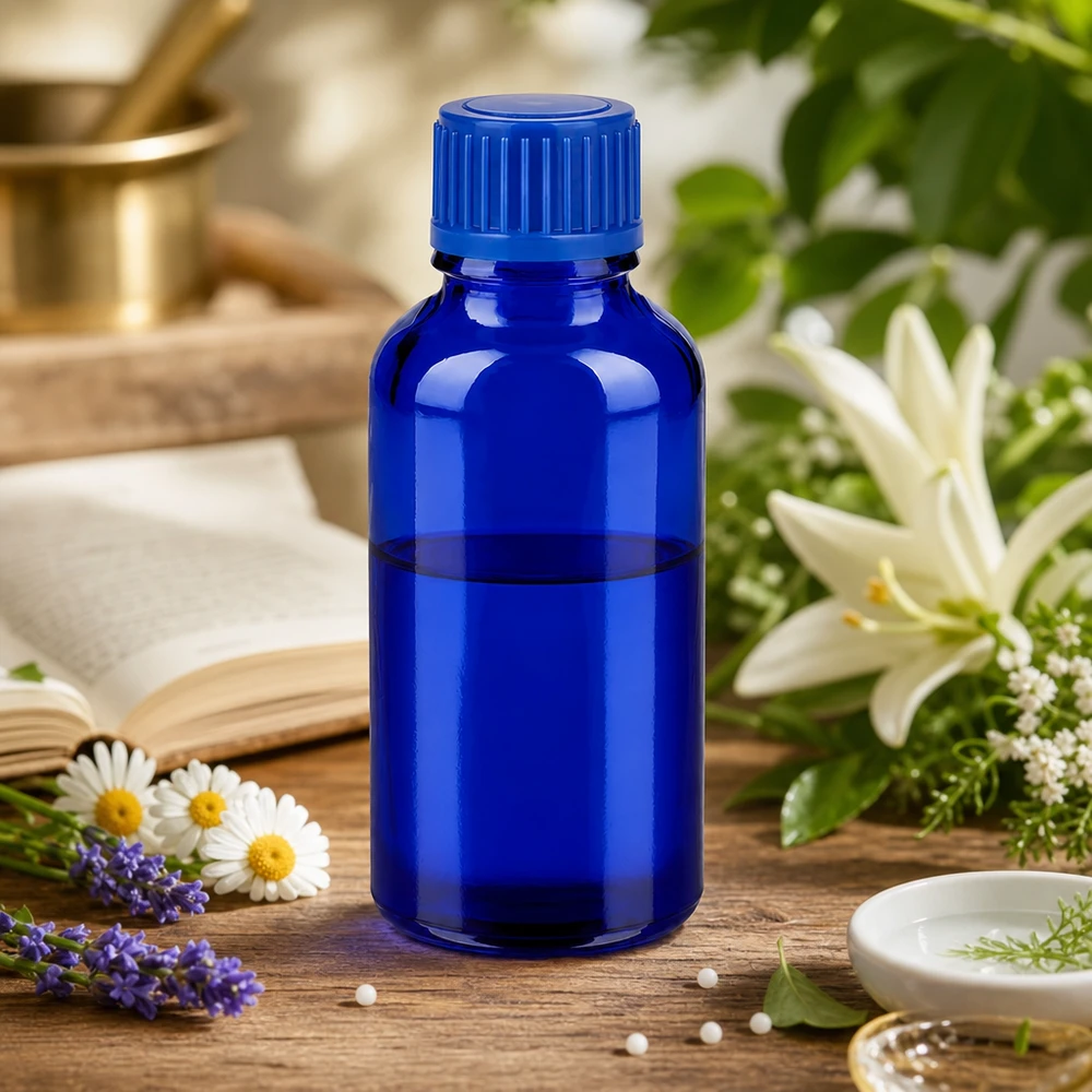 30ml Flasche 11mm Schraubverschluss blau Standard BlueLine UT18/30 Cobaltblaue 30ml Glasflasche mit kindersicherem Verschluss für Haushaltschemikalien
