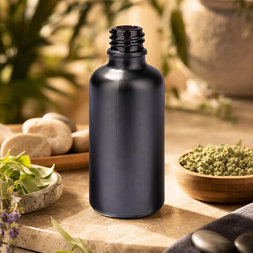 Laborgeprüfte 50ml Apothekerflasche BlackLine UT18/50 UNiTWIST für sichere Wirkstofflagerung