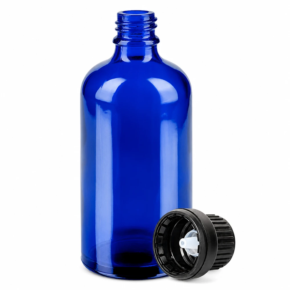 100ml Tropfflasche 2mm schwarz Originalitätsverschluss BlueLine UT18/100