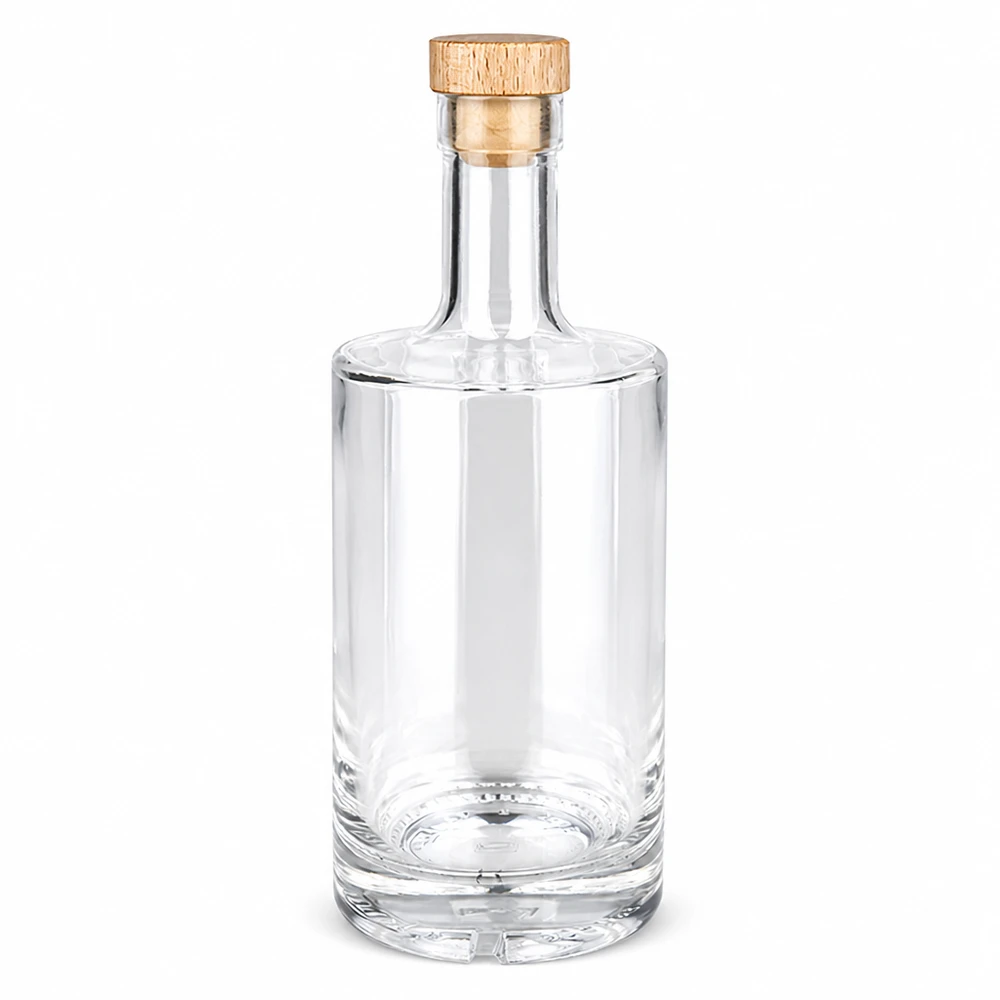 500ml Glasflasche Nora mit Holzgriff-Korken UNiTWIST - klares Glas leer mit Korkenverschluss aus Holz