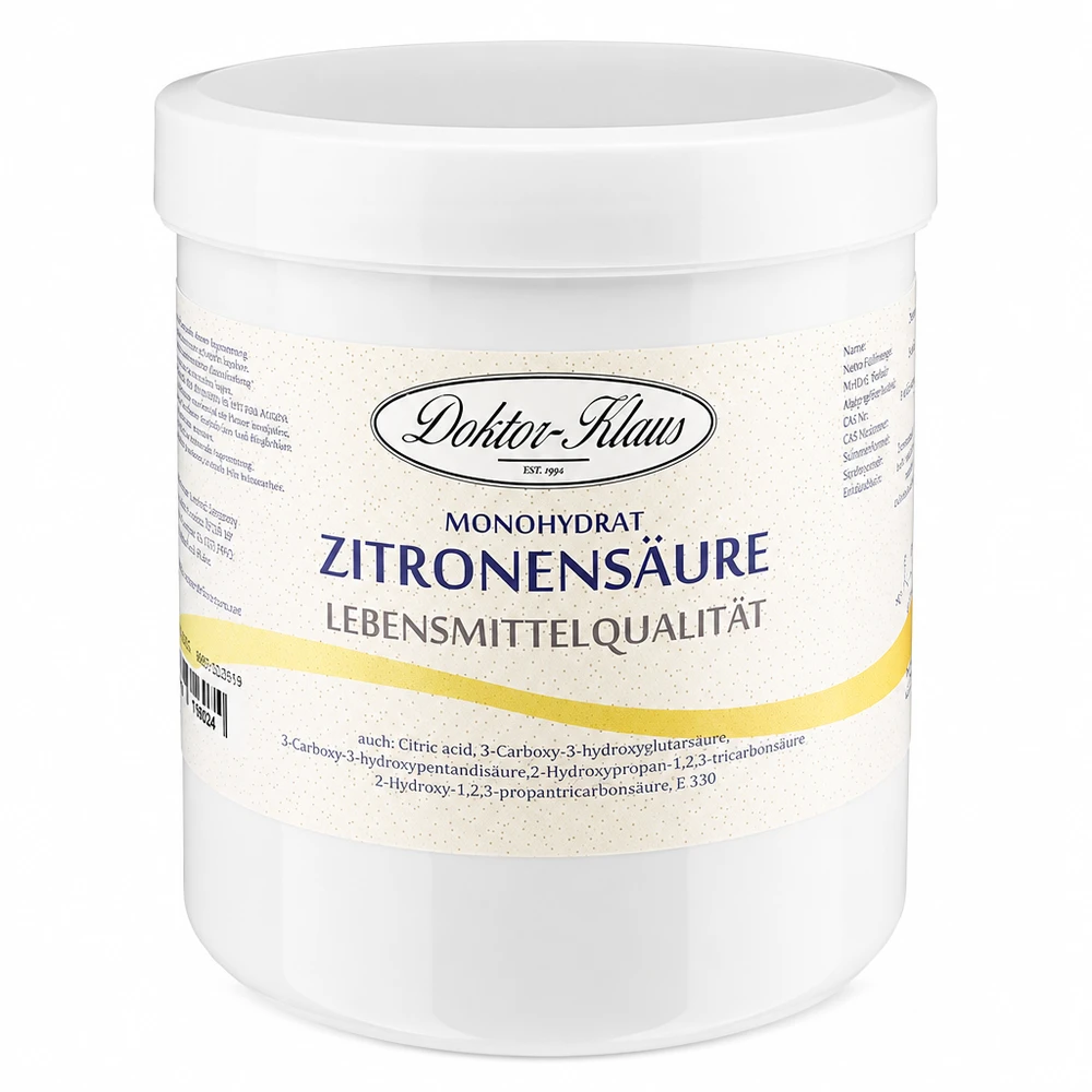 Zitronensäure 500g Doktor-Klaus Zitronensäure 500g Doktor-Klaus Lebensmittelqualität in hygienischer weißer Schraubdose