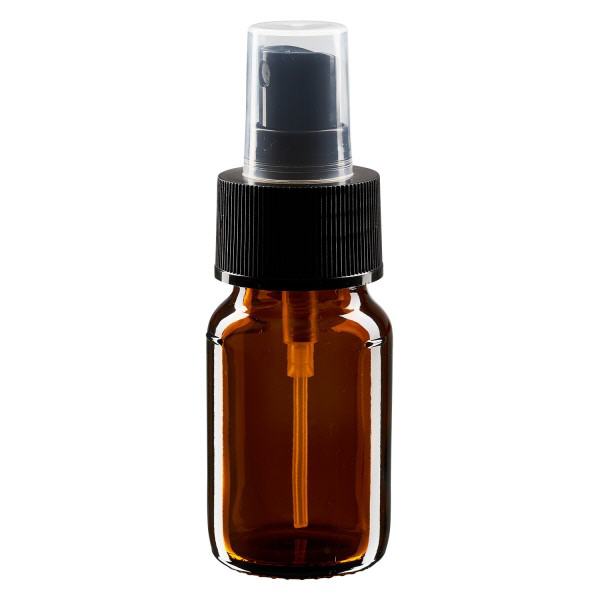 30ml Medizinflasche braun, Pumpzerstäuber schwarz ApoGlas
