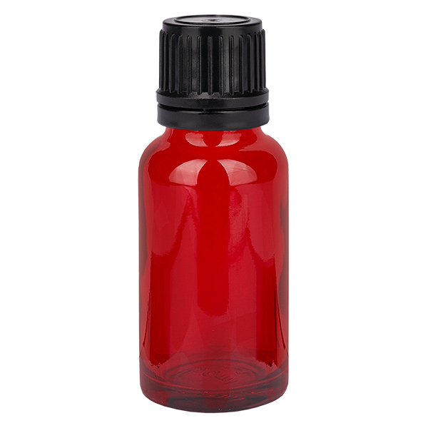 20ml Globuliflasche 3mm Giessring schwarz Originalitätsverschluss RedLine UT18/20