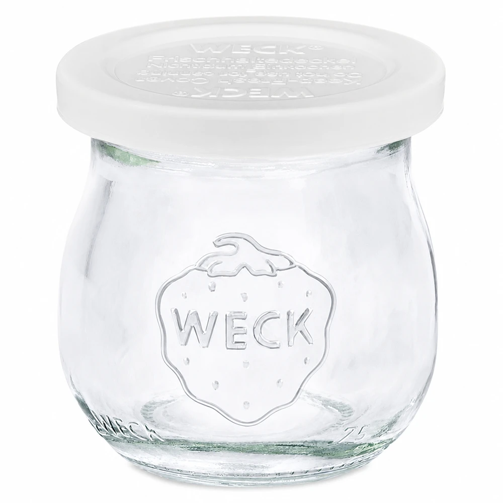 75ml Tulpenglas mit Frischedeckel WECK RR40 WECK Tulpenglas 75ml mit weißem Frischedeckel RR40 Einmachglas aus Glas für Marmelade und Konserven