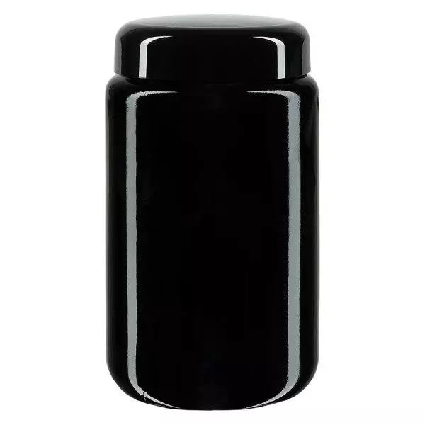 Weithalsdose+ Violettglas 400ml, mit schwarz Deckel Weithalsdose+ Violettglas 400ml, mit schwarz Deckel
