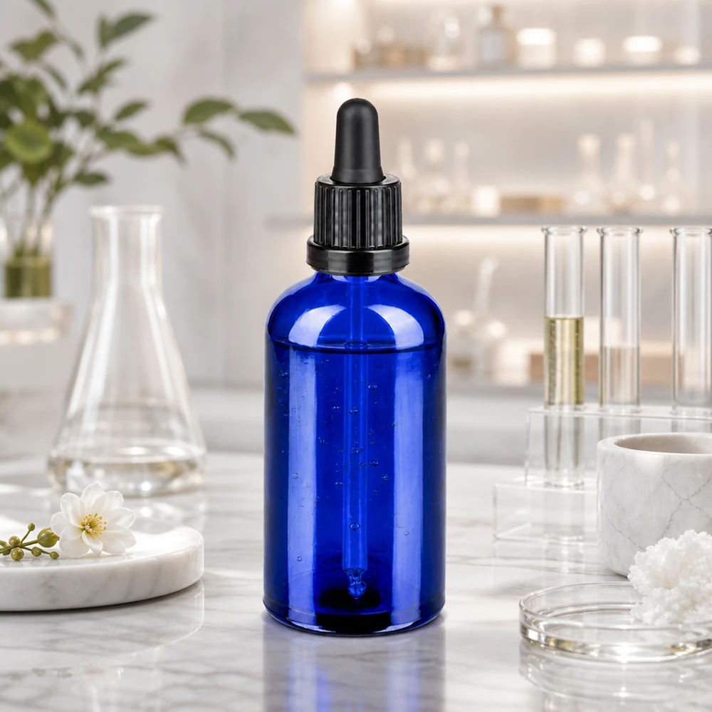 Professionelle Glasflasche 100ml mit auslaufsicherer Pipette für sichere Dosierung