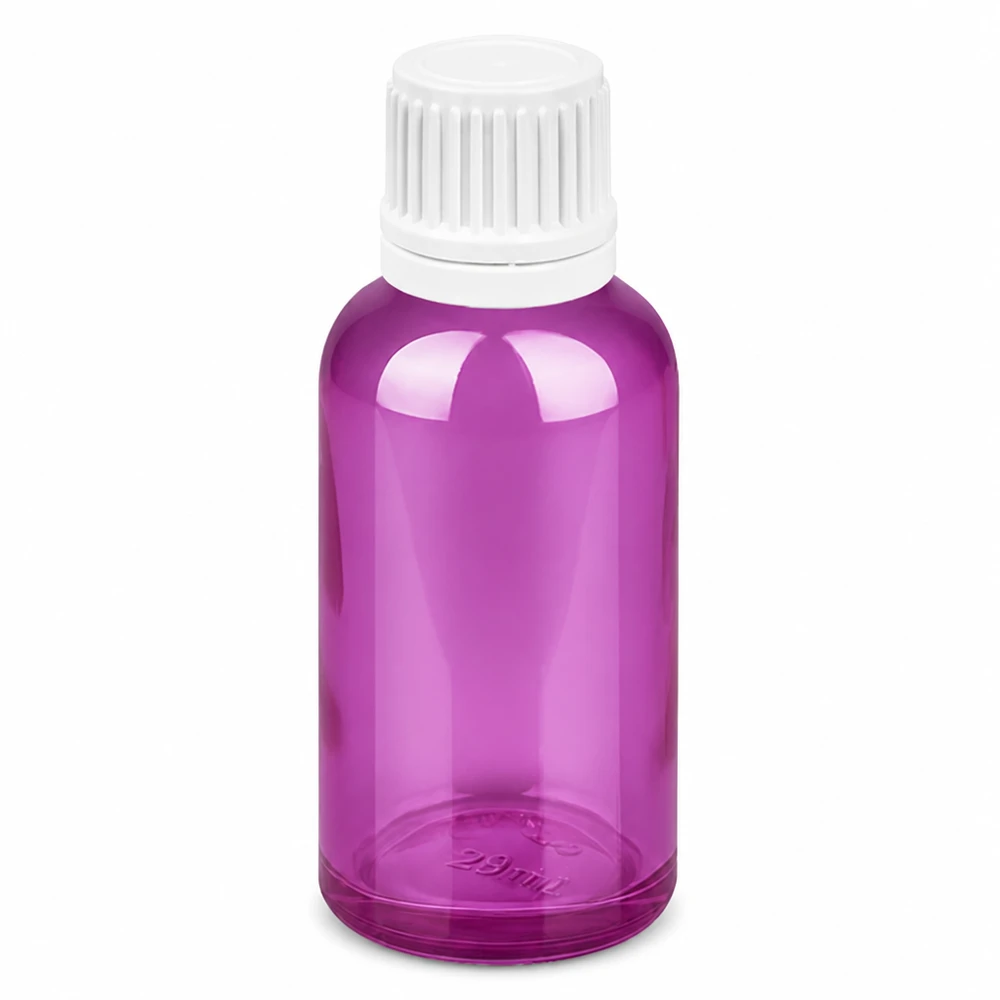 30ml Dosierflasche PurpleLine lila mit präzisem 0.7mm Tropfaufsatz weiß