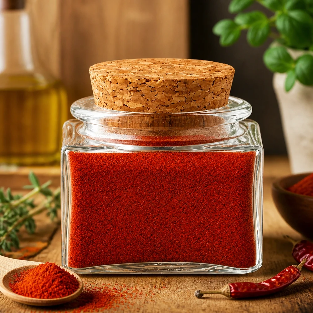 Gewürzglas Idee: Quadratus 40ml klar inklusive Korken Gewürzaufbewahrung im quadratischen Klarglas mit Korken für Paprikapulver und Chili