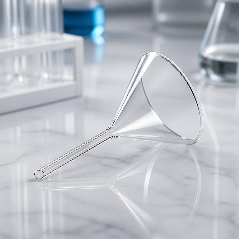 Trichter ø100mm Borosilikat Winkel 60 Kurzstil Professioneller Analysentrichter 60° Winkel ideal für quantitative Analysen im Chemielabor