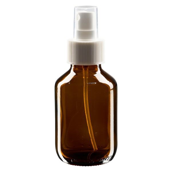 100ml Medizinflasche braun, Pumpzerstäuber weiß ApoGlas