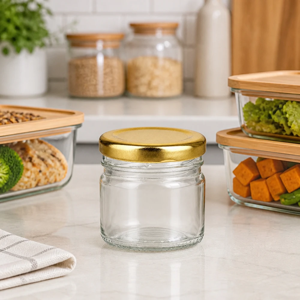 UNiTWIST Mini-Konservenglas 33ml mit goldenem Twist-Off-Verschluss für kleine Portionen