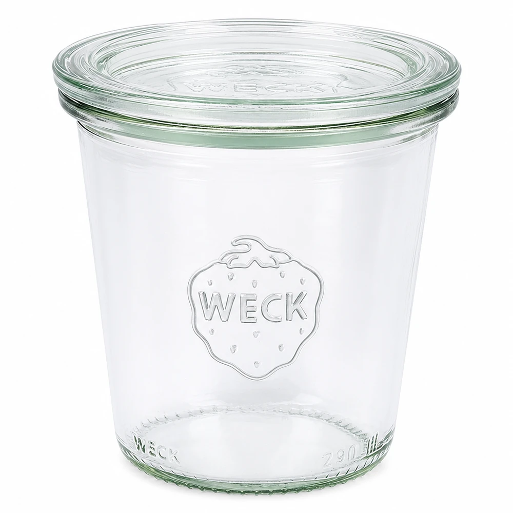 290ml Sturzglas hoch mit Glasdeckel WECK RR80 WECK Sturzglas 290ml hoch mit Glasdeckel RR80 Einmachglas transparent für Konservierung und Aufbewahrung