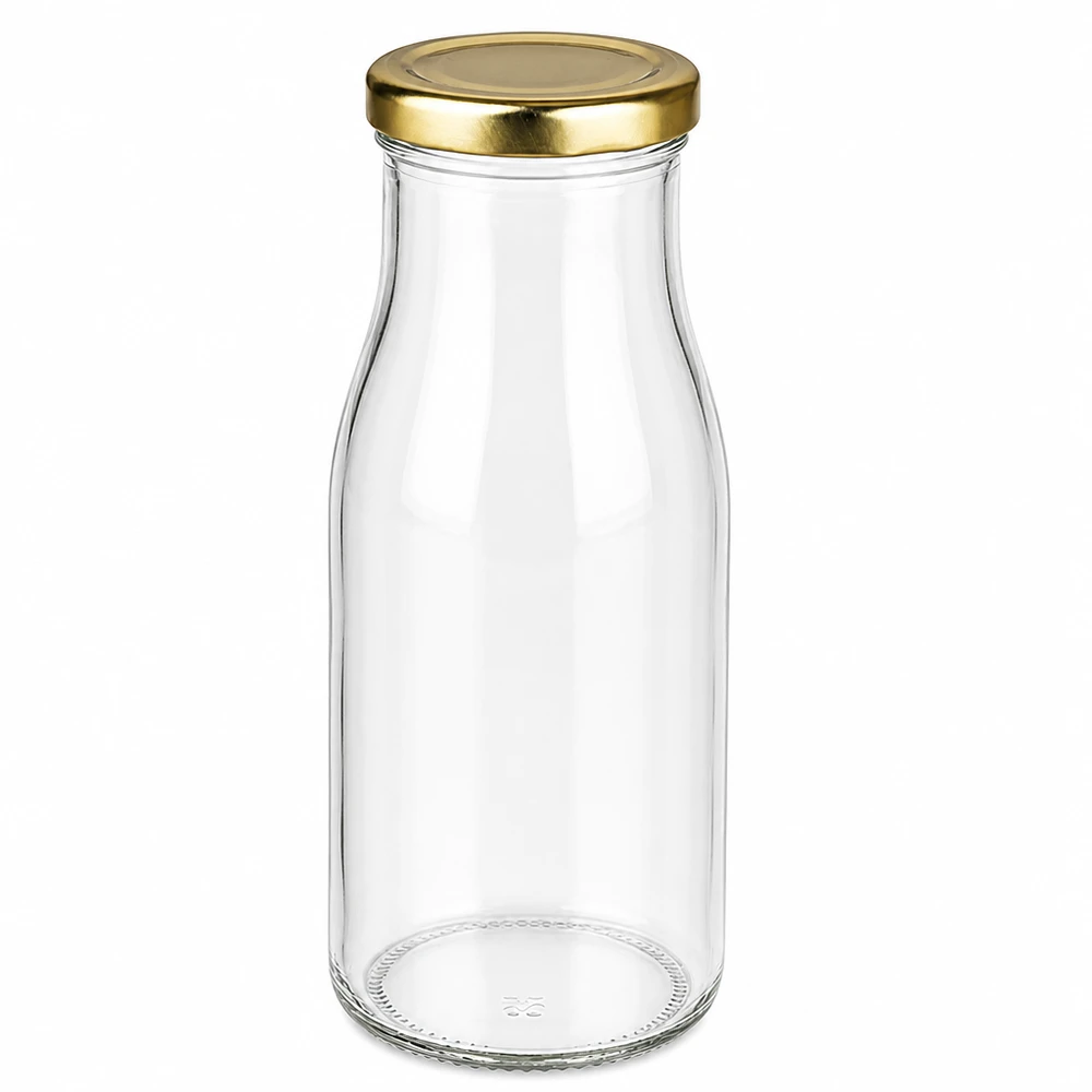 UNiTWIST 24er-Set 150ml Glasflaschen mit goldenen Schraubverschlüssen lebensmittelecht