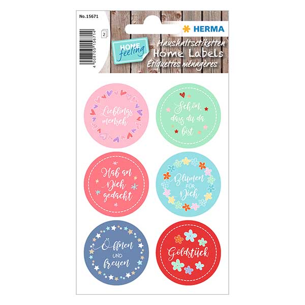 Sticker "Liebling" (12 Aufkleber mit Glitzer) ø34mm