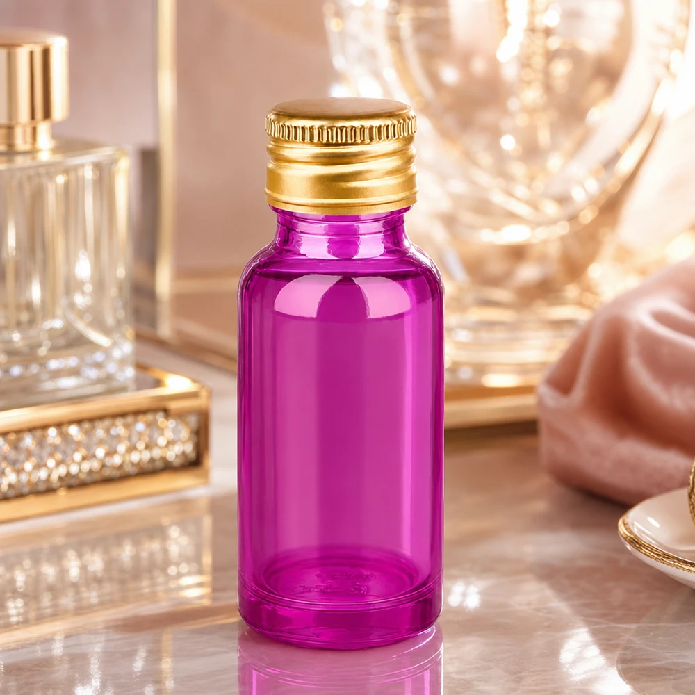20ml Violettglas mit Aluminiumverschluss Gold bietet optimalen Lichtschutz für empfindliche Inhalte