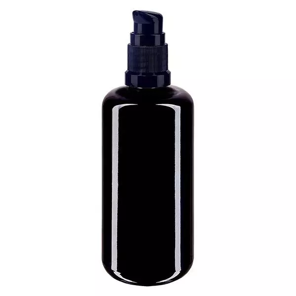 Apothekenflasche violett 200ml PumpVerschluss schwarz Standard Apothekenflasche violett 200ml PumpVerschluss schwarz Standard