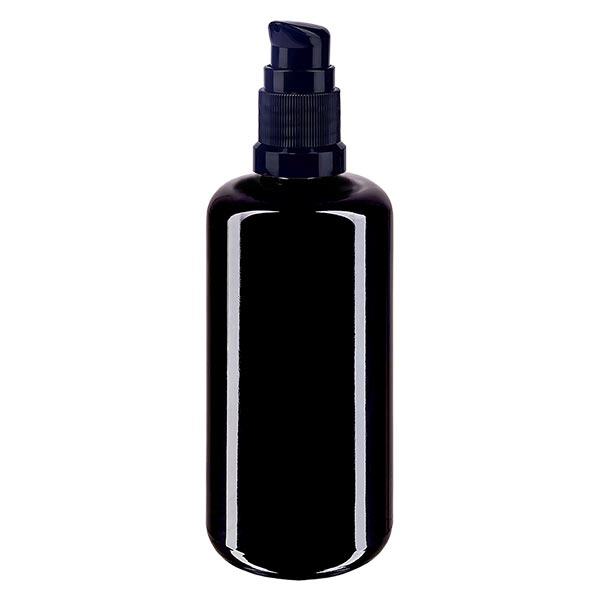 Apothekenflasche violett 200ml PumpVerschluss schwarz Standard Apothekenflasche violett 200ml PumpVerschluss schwarz Standard