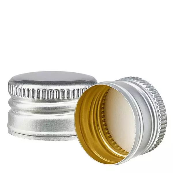 Schraubverschluss silber aus Aluminium Standard PP28 ApoGlas