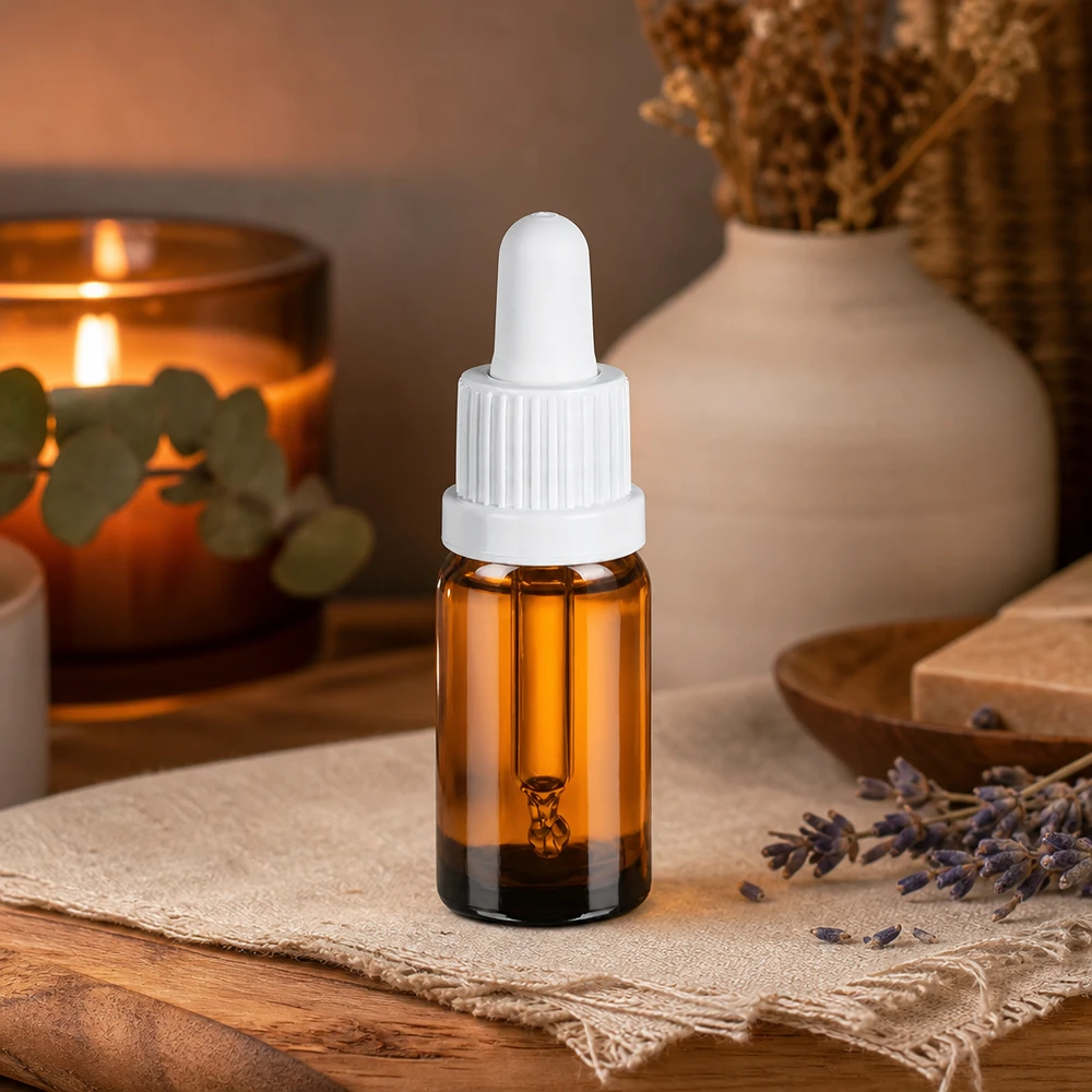 10ml BrownLine Glasflasche mit weißer Pipettenkappe UT18/10 für pharmazeutische Zwecke