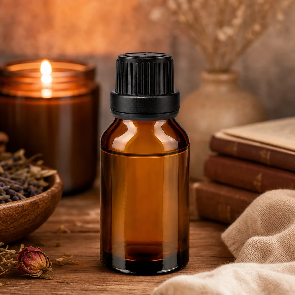 Apothekenflasche braun 15ml Schraubverschluss schwarz Dichteinlage Originalitätsverschluss Kompakte Vorratsflasche aus Braunglas 15ml mit schwarzem Originalverschluss für Öle und Essenzen