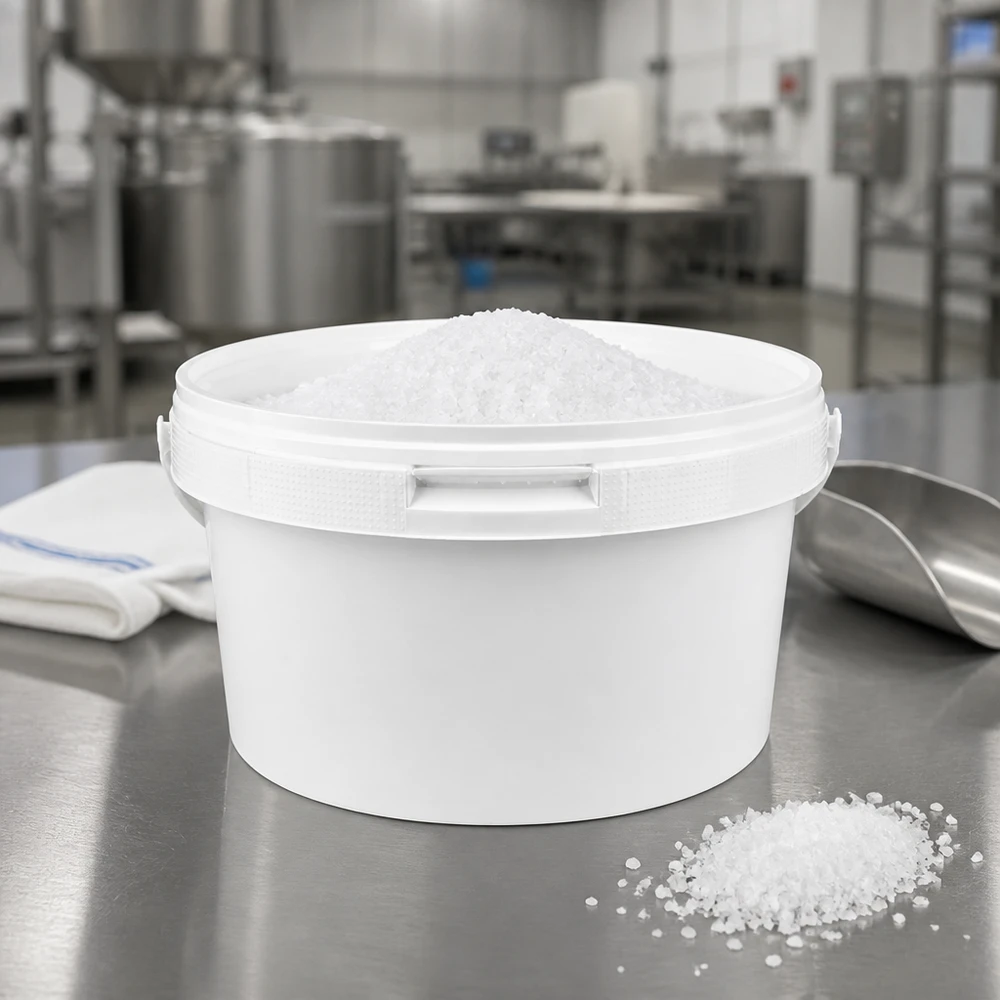 Eimer 3.5L aus weißem Kunststoff Polypropylen mit Deckel Schüttguteimer 3,5L weißer Kunststoff PP mit Deckel für Salz Mehl und Trockenwaren
