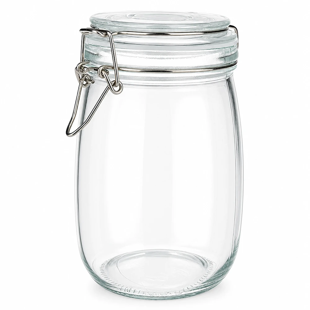 1000ml Vorratsglas mit Silikonring und Bügelverschluss UNiTWIST Hochwertiges Einweckglas 1000ml aus robustem Klarglas mit Dichtungsring