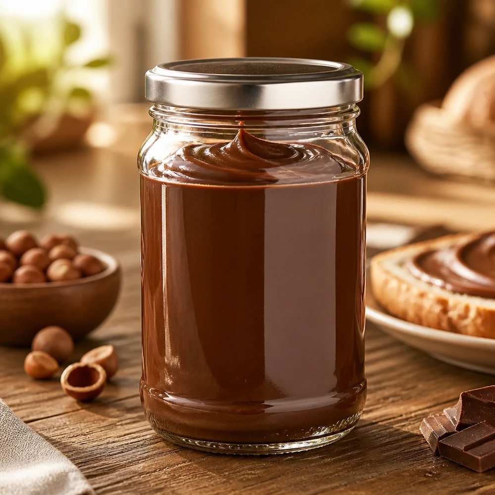 370ml Universalglas mit silbernem BasicSeal ideal für Schokoladen und Nusskremeverarbeitung