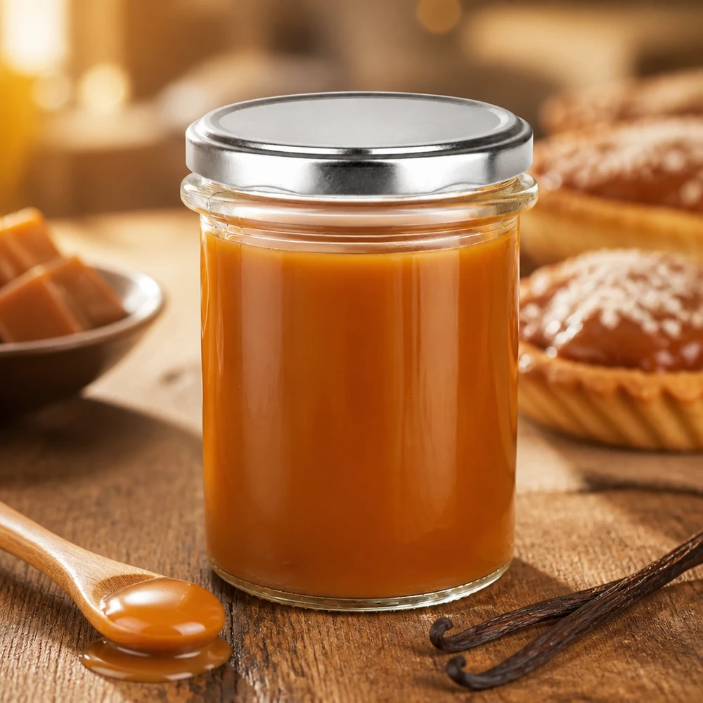 Konfitürenglas 214ml mit BasicSeal Deckel silber für süße Cremes und Karamellaufstrich