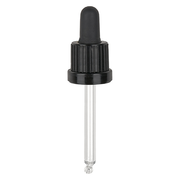 Glas-Tropfpipette, schwarz/schwarz PL60 OV II