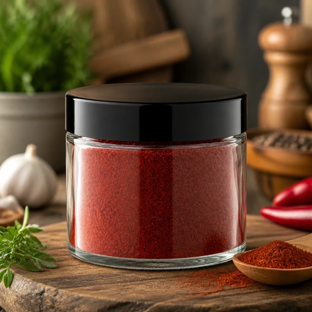 Gewürz Idee: Glastiegel 30ml klar inkl. Schraubverschluss Kleiner klarer Glastiegel 30ml mit Schraubdeckel perfekt für Paprika und Chiligewürze