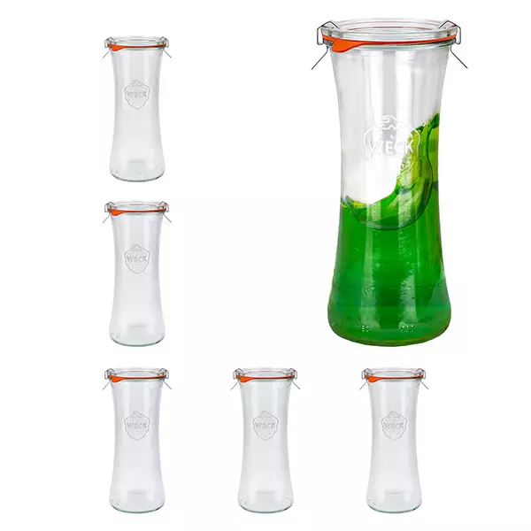 6er Set Weck Gläser 700 ml Delikatessen-Glas mit Glasdeckeln 6er Set Weck Gläser 700 ml Delikatessen-Glas mit Glasdeckeln