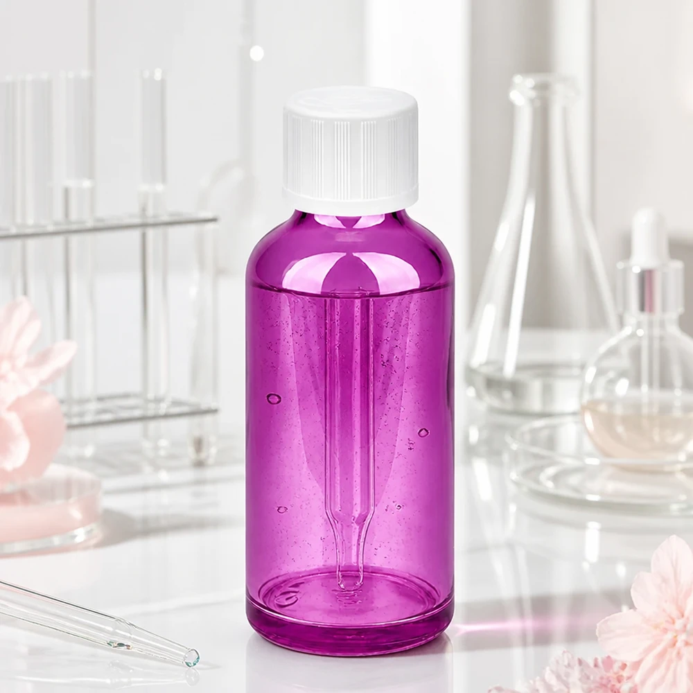 50ml Tropfflasche 1.2mm weiß Standard Kindersicher PurpleLine.UT18/50 Lila Kunststoffflasche 50ml mit STD Verschluss - leicht und handlich für den täglichen Gebrauch