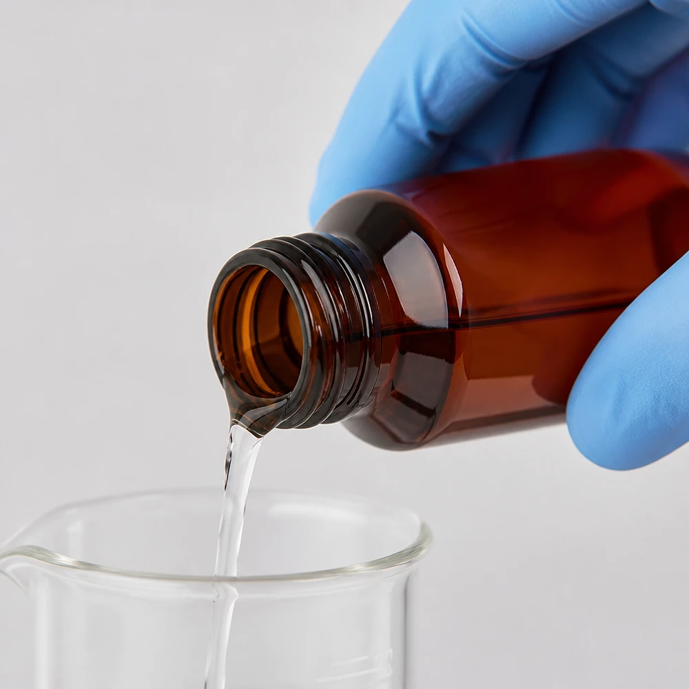 Braune PET Flasche 100ml mit weitem Schraubhals für präzises Dosieren klarer Substanzen