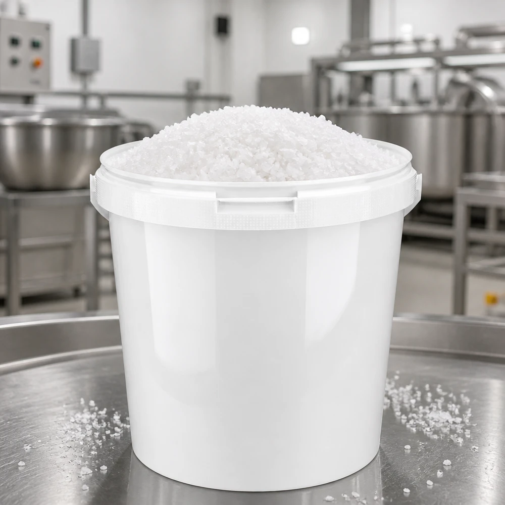 Eimer 10.7L aus weißem Kunststoff Polypropylen ohne Deckel Hygienischer Kunststoffeimer 10,7L aus PP in Weiß für Salz und Lebensmittelverarbeitung
