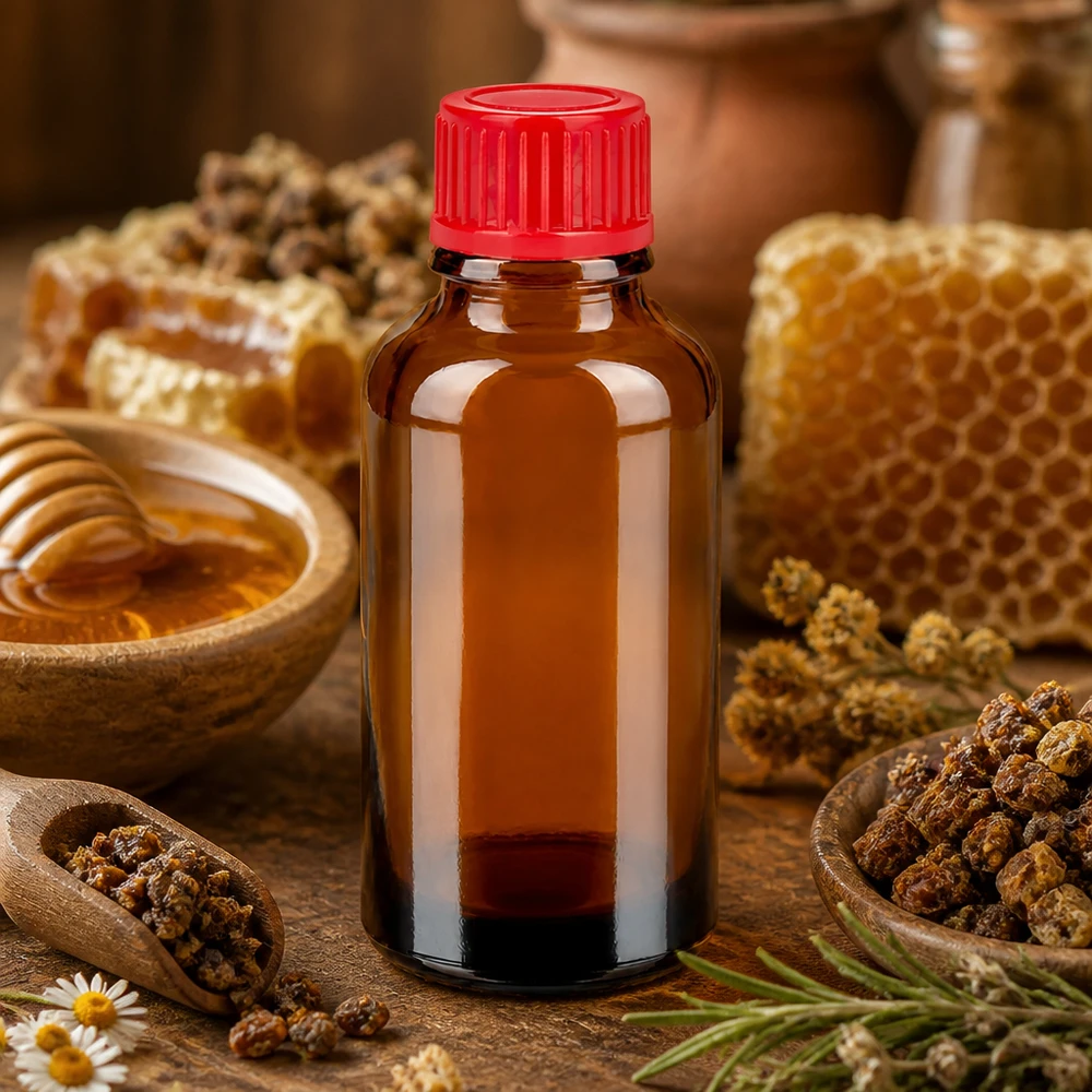 30ml Flasche 11mm Schraubverschluss rot Standard BrownLine UT18/30 Traditionelle Apothekerflasche 30ml aus hochwertigem Braunglas mit dichtem Verschluss
