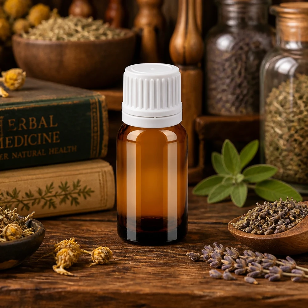 10ml Flasche 11mm Schraubverschluss weiß Originalitätsverschluss BrownLine UT18/10 Professionelle 10ml Braunglasflasche mit dichtem Verschluss für Wellness und Naturkosmetik